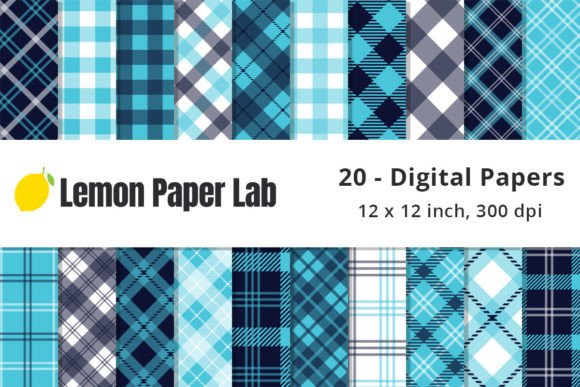 Download Aqua Blue Digital Plaid Scrapbook Paper - Scrapbook paper Collection