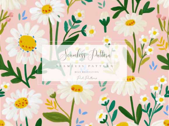 Download Daisy Wildflower Seamless Pattern PNG - Daisy Collection