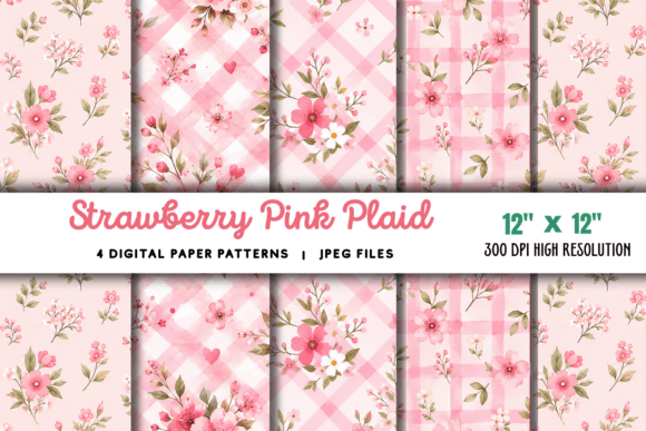 Download Strawberry Plaid Scrapbook Paper - Scrapbook paper Collection