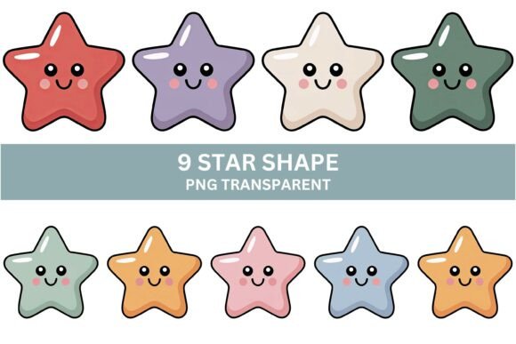 Download 9 Cute Star Clipart with Faces PNG - Star clipart Collection