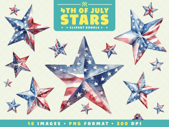 Download Watercolor 4th of July Star Clipart - Star clipart Collection