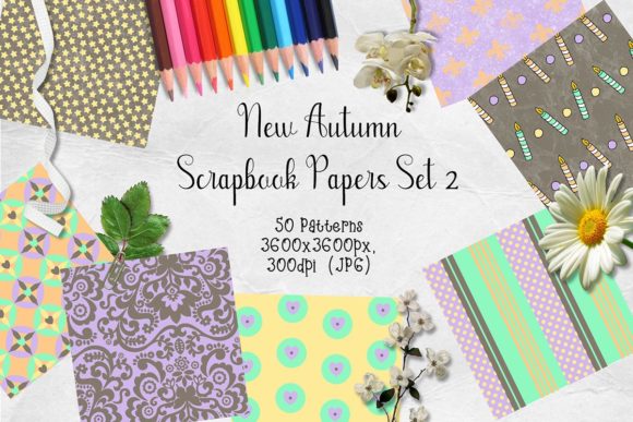 Download New Autumn Scrapbook Paper Set 2 - Scrapbook paper Collection