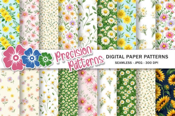 Download Daisy Seamless Pattern Set - Daisy Collection