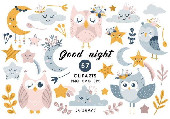 Download Moon and Star Clipart, Owl Svg, Clouds - Star clipart Collection