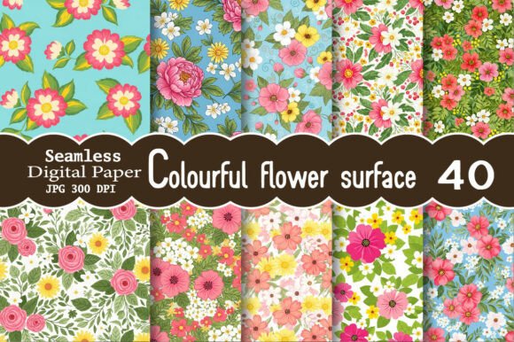 Download Colourful Flower Surface Pattern - Surface pattern Collection