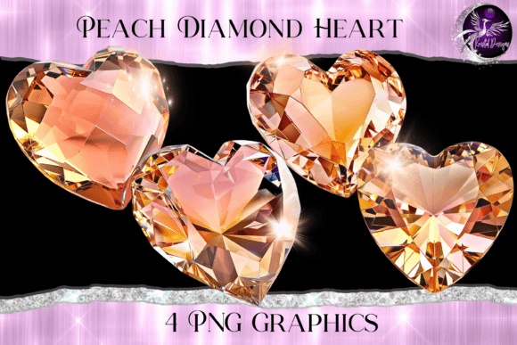 Download Peach Diamond Heart - Premium Resources