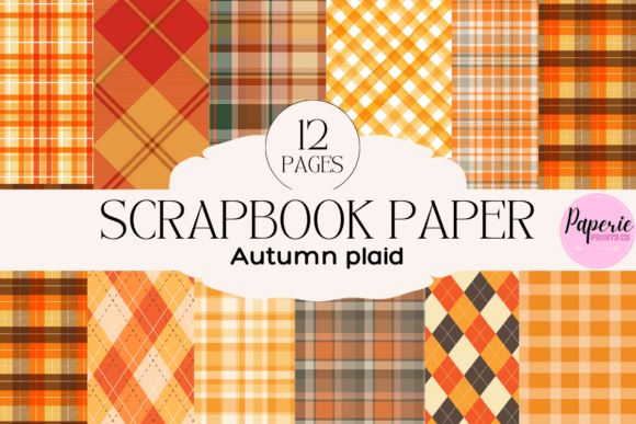Download Autumn Plaid Scrapbook Paper Printable - Scrapbook paper Collection