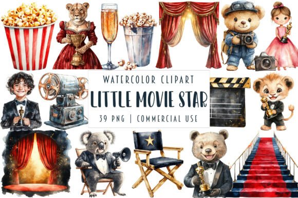 Download Cute Little Movie Star Clipart Bundle - Star clipart Collection